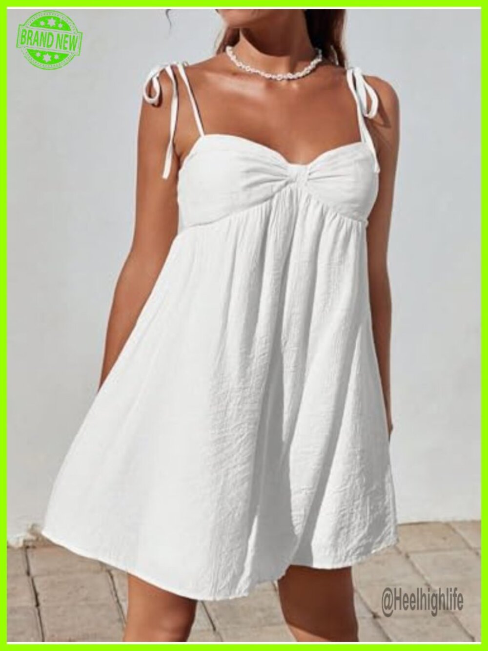 Flowy Mini Slip Dress Spaghetti Strap Casual Summer Dress - Picture 3 of 5